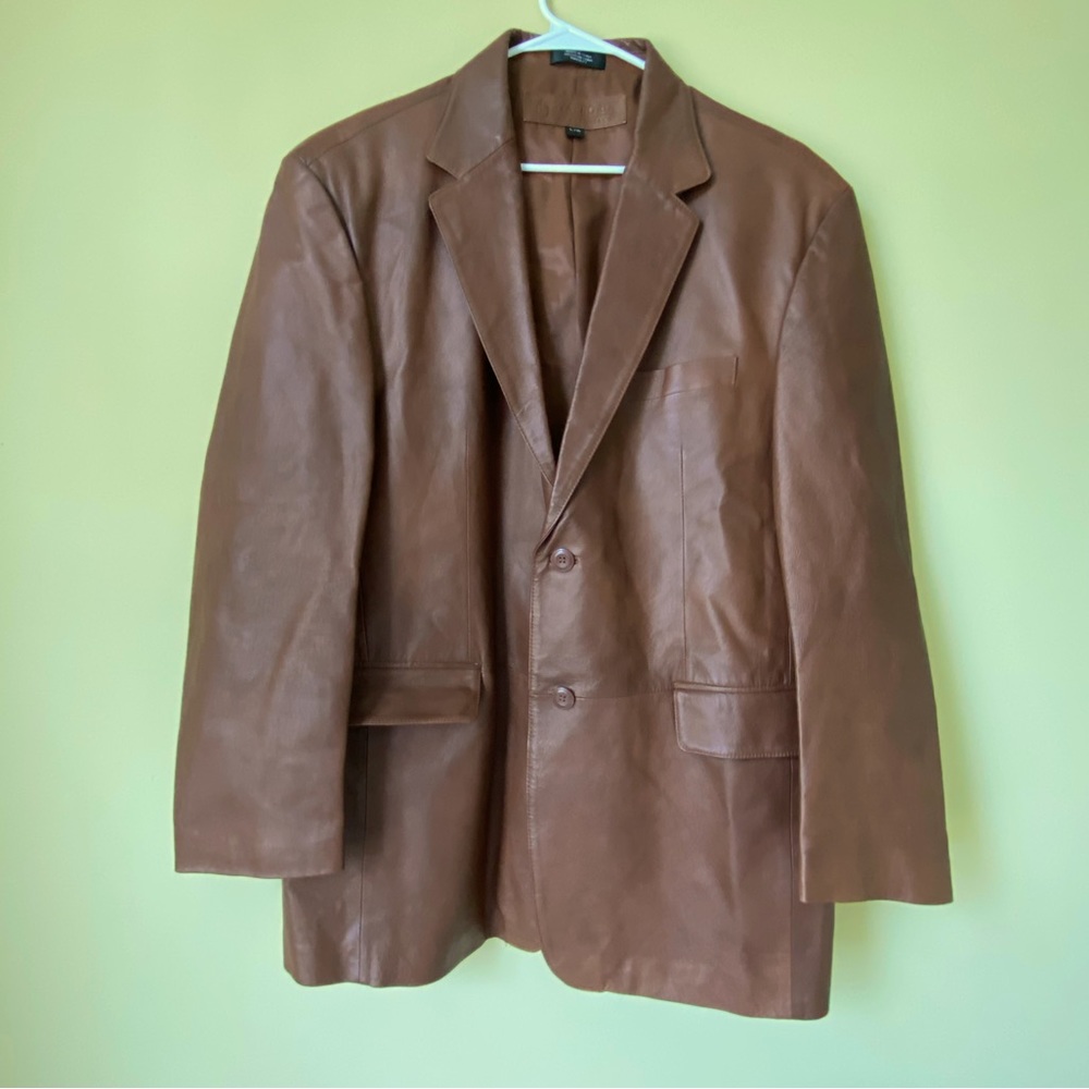 Brown Leather Blazer